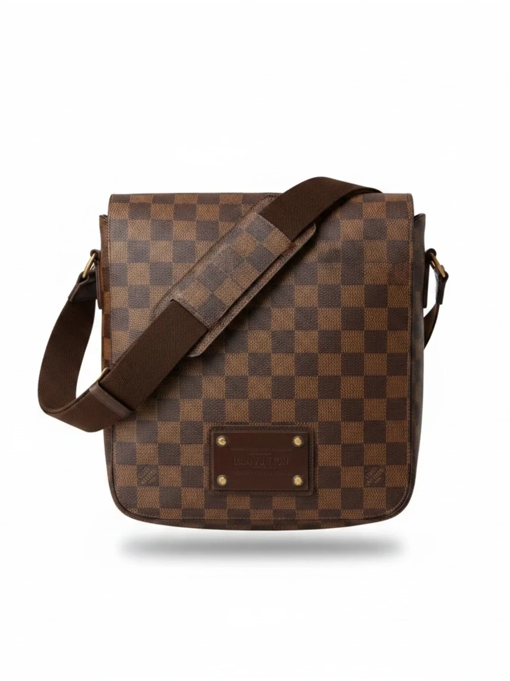 Louis Vuitton Brown Damier Ebene Messenger Bag + Matching Long Wallet Bundle